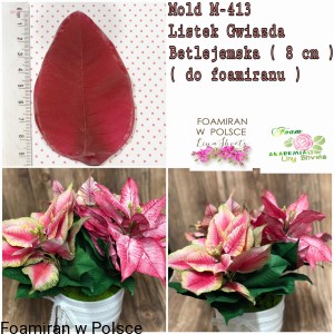Mold M-413 - listek Gwiazda Betlejemska ( 8 cm )
