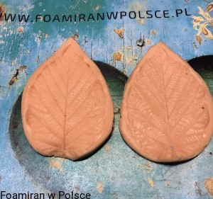 Mold podwójny silikonowy „ Duet” do zimnej porcelany Z-0019 . Listek maliny , jeżyny , 7 cm .