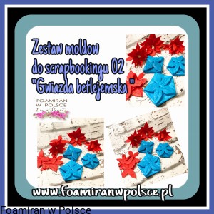 Zestaw moldow do zrobienia gwiazd betlejemskich . Zestaw moldow do scrapbookingu 02
