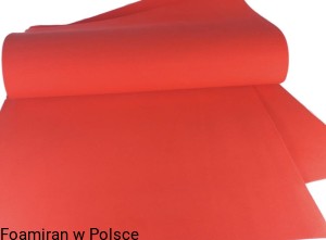 Foamiran zimny . Kolor czerwony 50”50 cm 