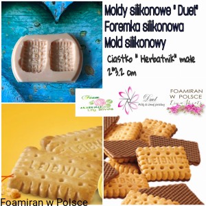 Foremka silikonowa , Mold silikonowy „ Ciastko herbatnik” małe 2”3.2 cm 