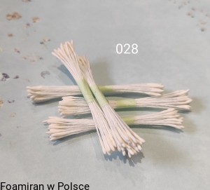 Pręciki matowe do kwiatów kropelka mini 1 mm białe 028