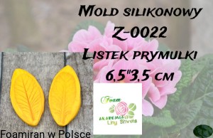 Mold silikonowy Z-0022  . Listek  prymulki -6,5"3,5 cm cm 