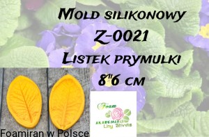 Mold silikonowy Z-0021  . Listek  prymulki -8"6 cm cm 