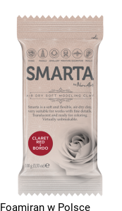 Zimna porcelana "Smarta' 100 g , kolor bordo
