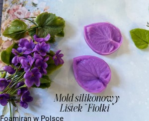 Mold silikonowy listek <Fiolki > 6 cm