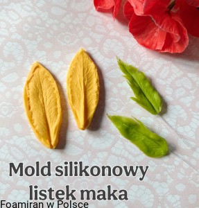 Mold silikonowy listek maka 8 cm