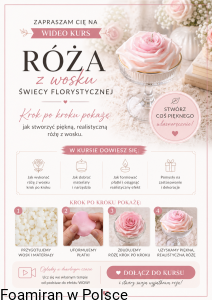 Wideo kurs "Roza z wosku . Swieca florystyczna