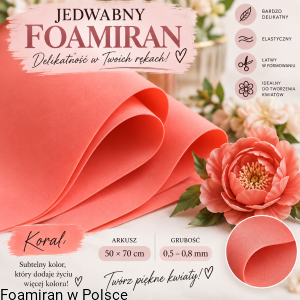 Foamiran jedwabny kolor koral