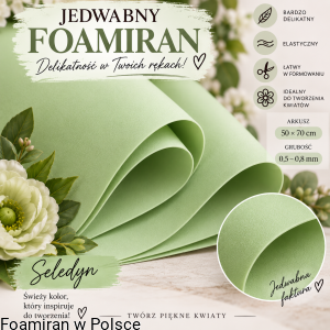 Foamiran jedwabny kolor seledyn