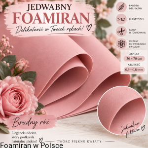 Foamiran jedwabny kolor brudny róż